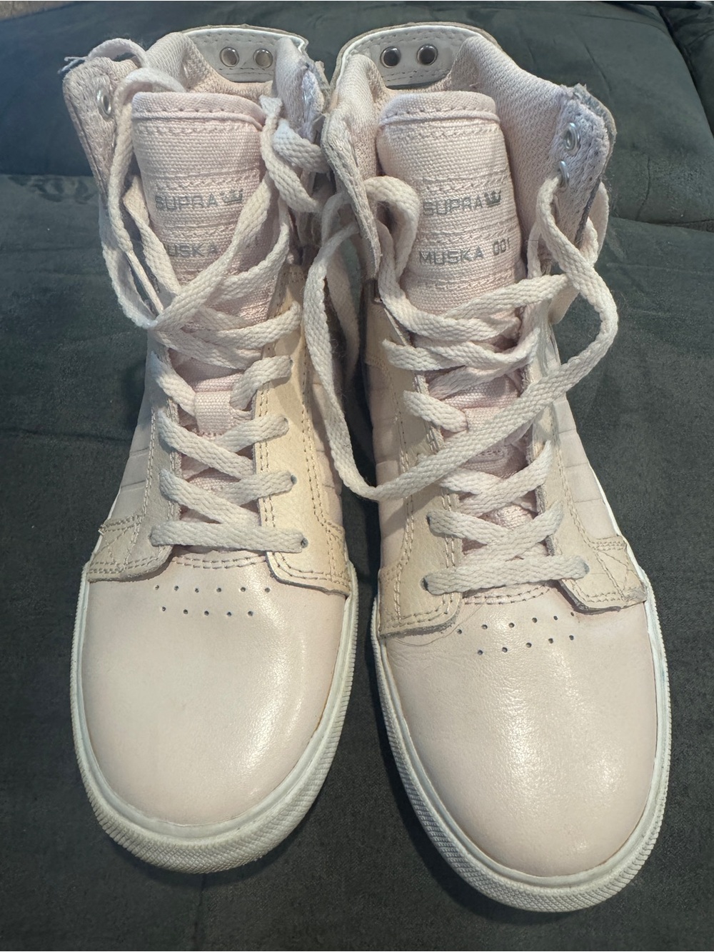 Supra Kids High-Top Sneakers in Pale Pink